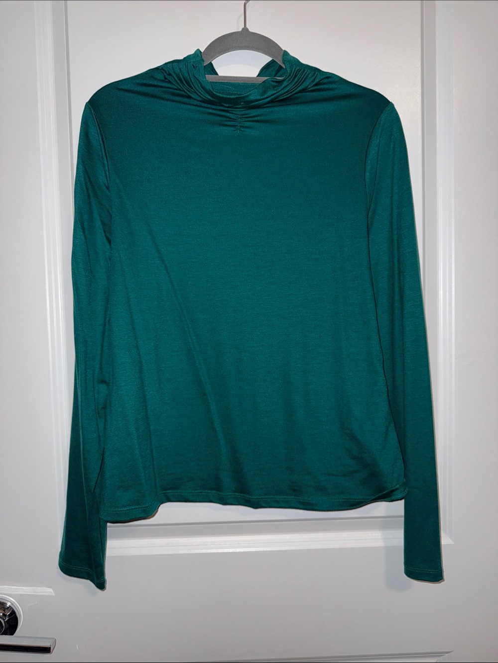 Green Long Sleeve Mock Neck Top